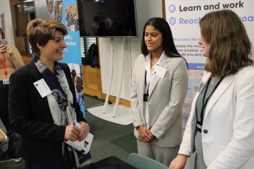 Asma meeting MP Emma Hardy at the apprenticeship fair 