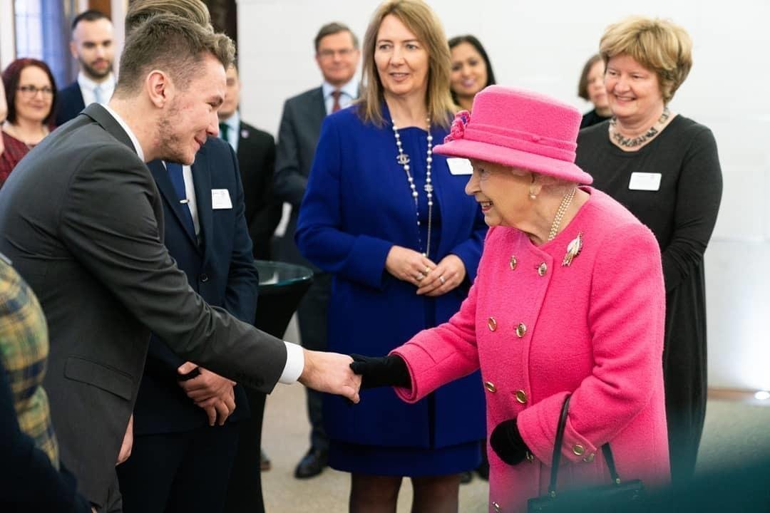 Sam Boone meets the Queen representing Ingleton Wood