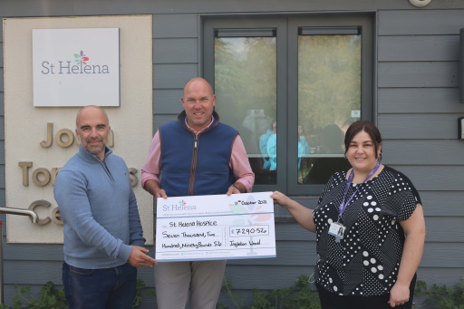 St Helena Hospice record fundraising cheque